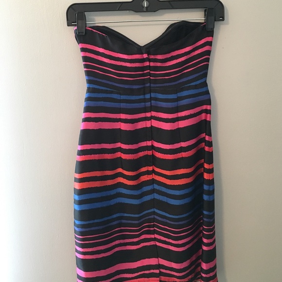 NWOT H&M Strapless Black, Pink, Blue Striped Dress - Picture 5 of 7